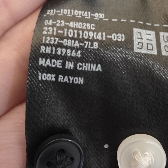 Uniqlo Long Sleeve Button Up Collared Shirt Navy‎ Blue And White Size Small - Picture 5 of 6